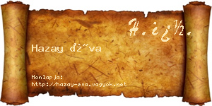 Hazay Éva névjegykártya
